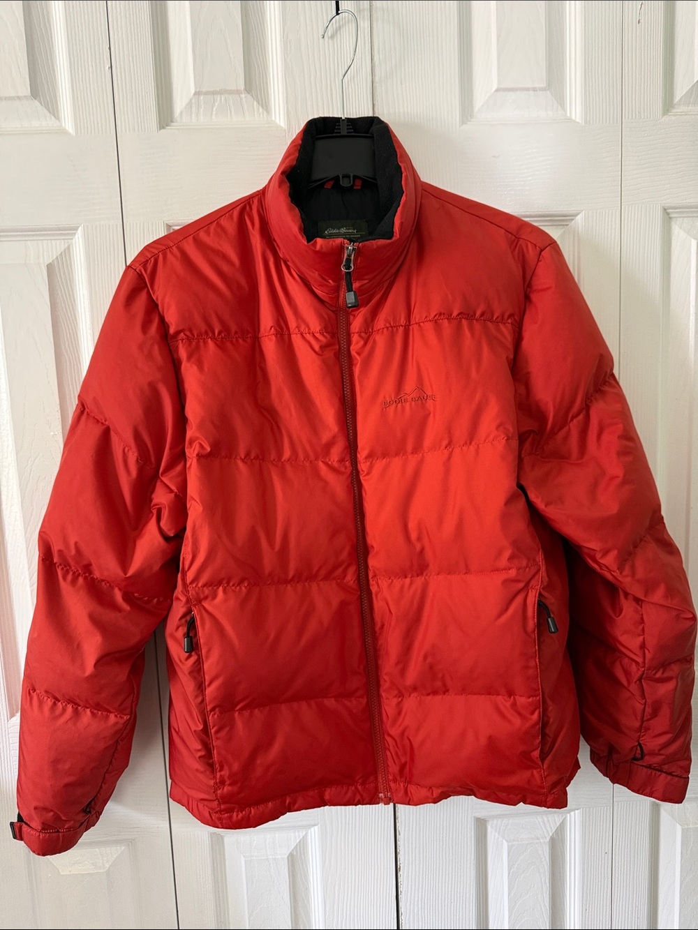 Eddie Bauer 700 Fill Power Goose Down Orange Puffer Jacket Men’s Sz M